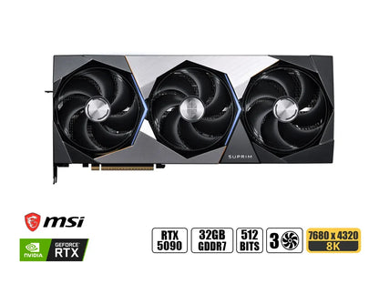 Tarjeta De Video Msi Geforce Rtx 5090 Suprim Oc 32gb Gddr7 (g5090-32spc) Nvidia 512 Bits, 3 Ventiladores