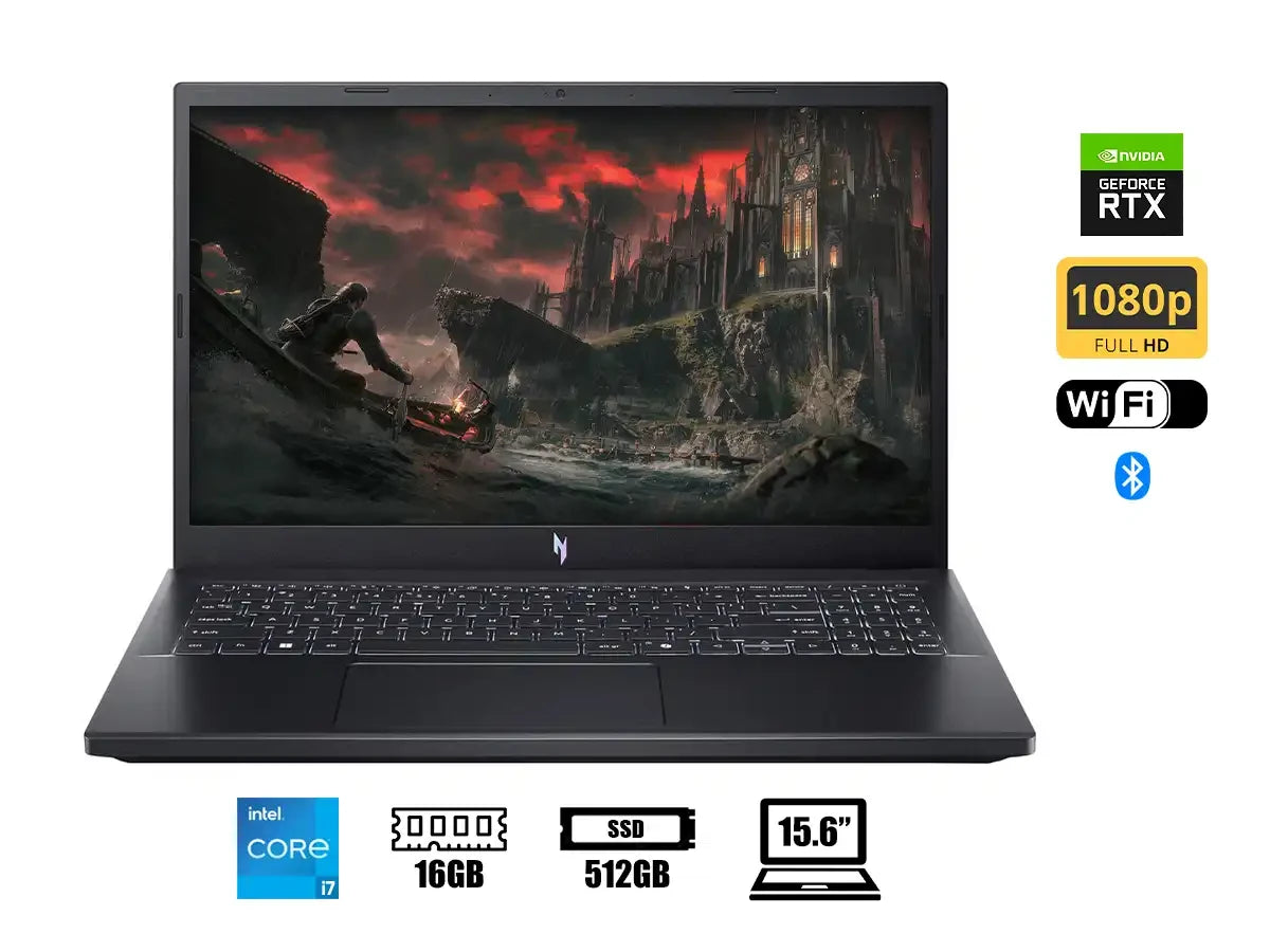 Laptop Acer Core I7-13620h Anv15-51-789j Nitro V Gaming (nh.qryaa.001) 15.6" Fhd 144hz, Ram 16gb, Ssd 512gb, Rtx 4060 8gb, Win11, 13gen