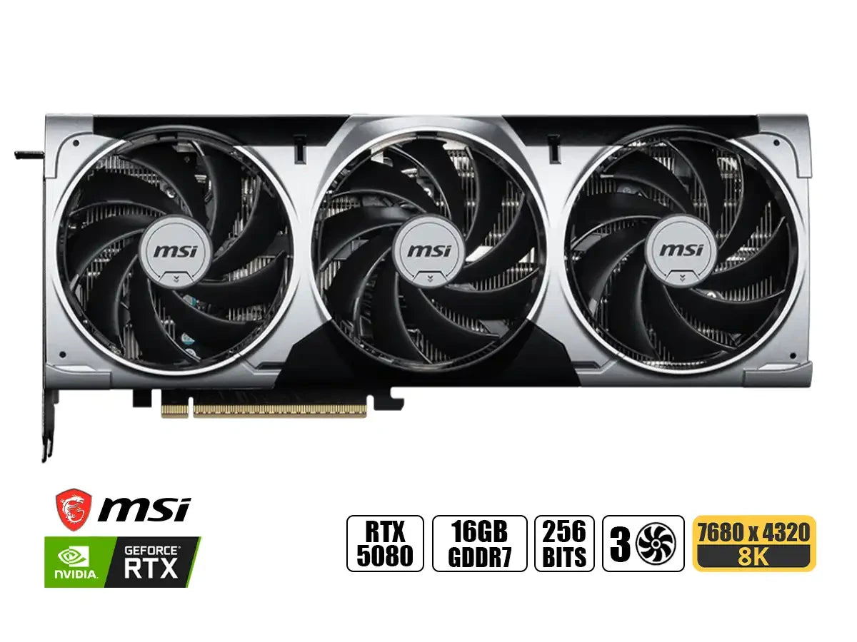 Tarjeta De Video Msi Geforce Rtx 5080 Ventus 3x Oc Plus 16gb Gddr7 (g5080-16v3cp) Nvidia 256 Bits, 3 Ventiladores