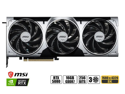 Tarjeta De Video Msi Geforce Rtx 5080 Ventus 3x Oc Plus 16gb Gddr7 (g5080-16v3cp) Nvidia 256 Bits, 3 Ventiladores