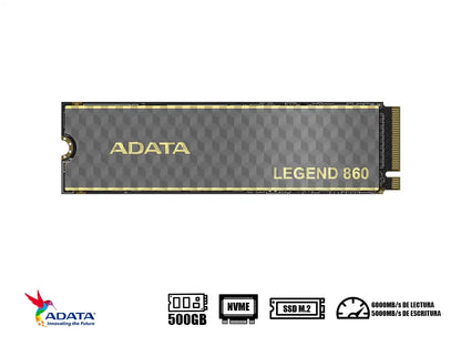 Unidad De Almacenamiento Ssd M.2 Pcie Adata 500gb Nvme Legend 860, 2280 (sleg-860-500gcs) Hasta 6000mb/s De Lectura