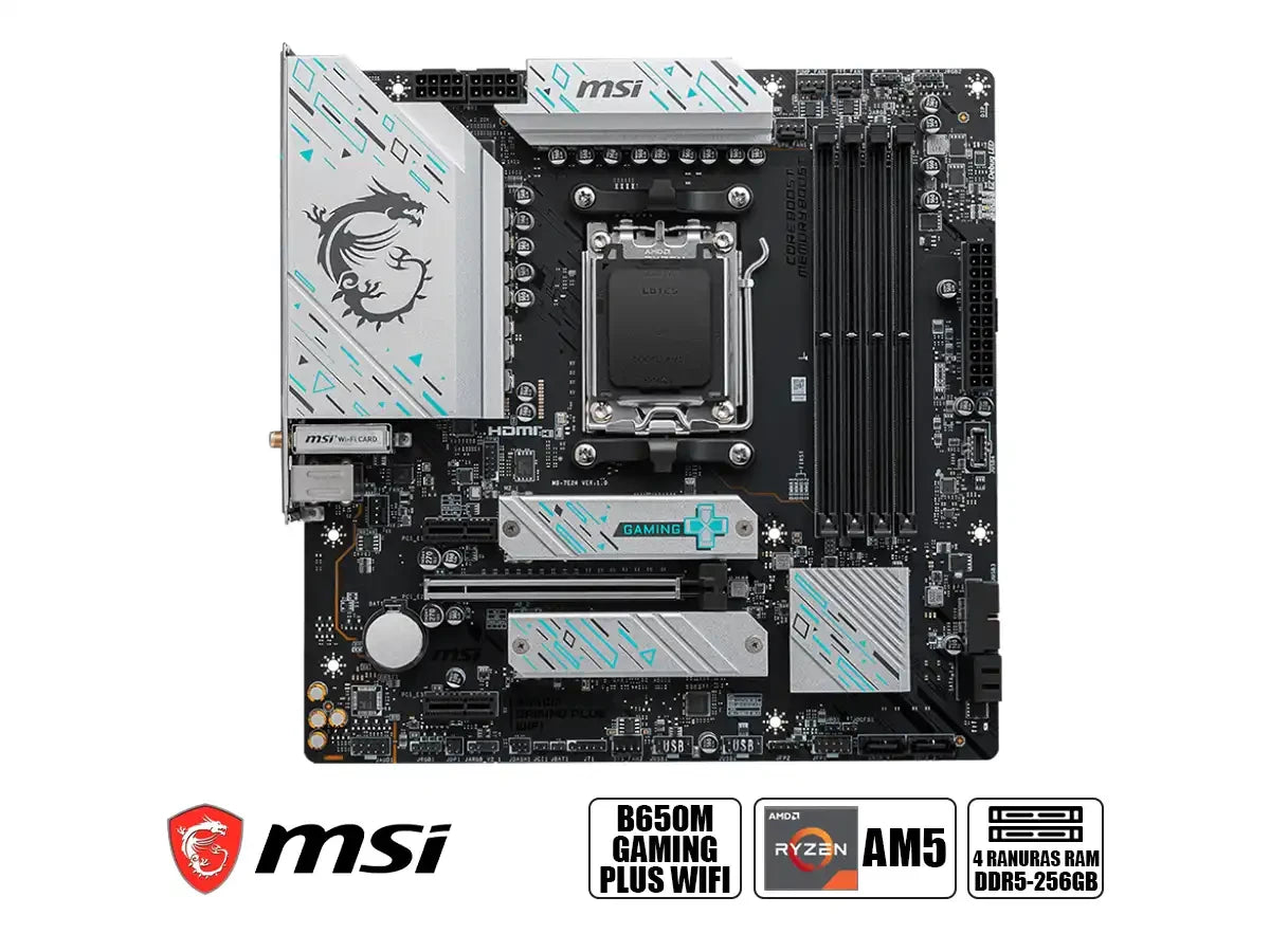 Placa Madre Msi B650m Gaming Wifi Plus (911-b650m Gaming Plus Wifi) Socket Am5, Ram Ddr5 Buss 7200oc Mhz, Wifi 6e, 4 Slot