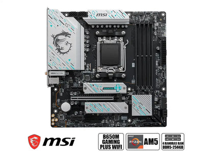 Placa Madre Msi B650m Gaming Wifi Plus (911-b650m Gaming Plus Wifi) Socket Am5, Ram Ddr5 Buss 7200oc Mhz, Wifi 6e, 4 Slot