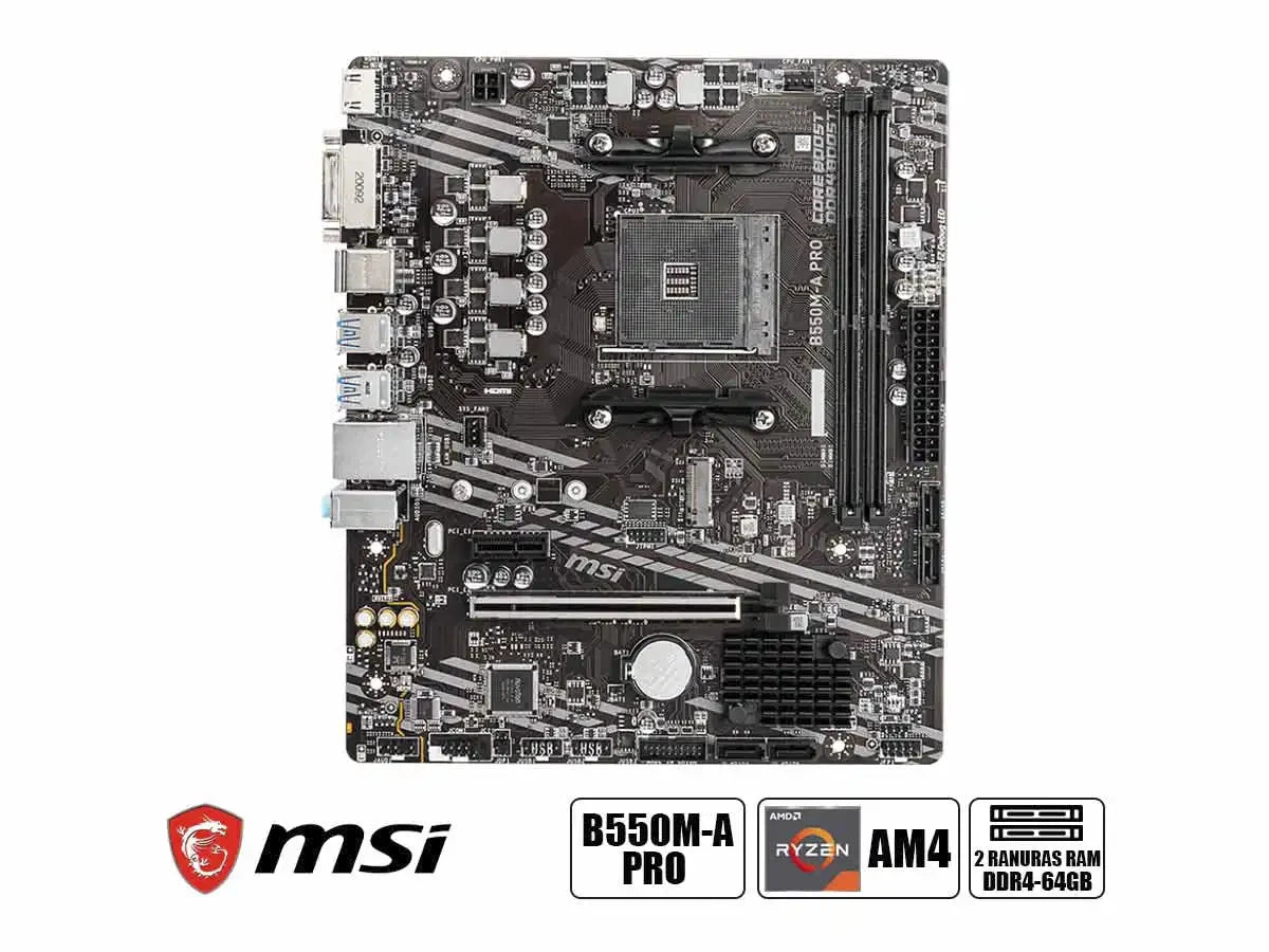 Placa Madre Msi B550m-a Pro (b550m-a Pro) Socket Am4, Ram Ddr4 Buss 4600oc Mhz