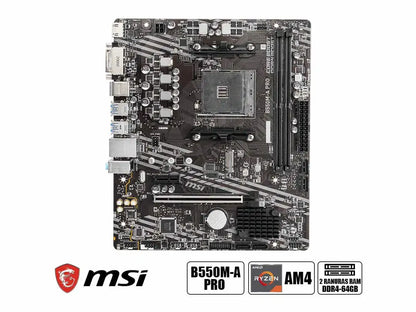 Placa Madre Msi B550m-a Pro (b550m-a Pro) Socket Am4, Ram Ddr4 Buss 4600oc Mhz