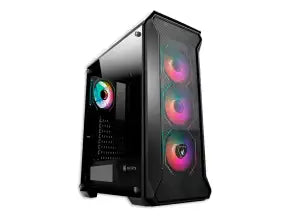 Case Antryx Sentry Plus S/fuente (ac-fx260pk) Panel De Vidrio, 4 Ventiladores, Led Argb, Negro