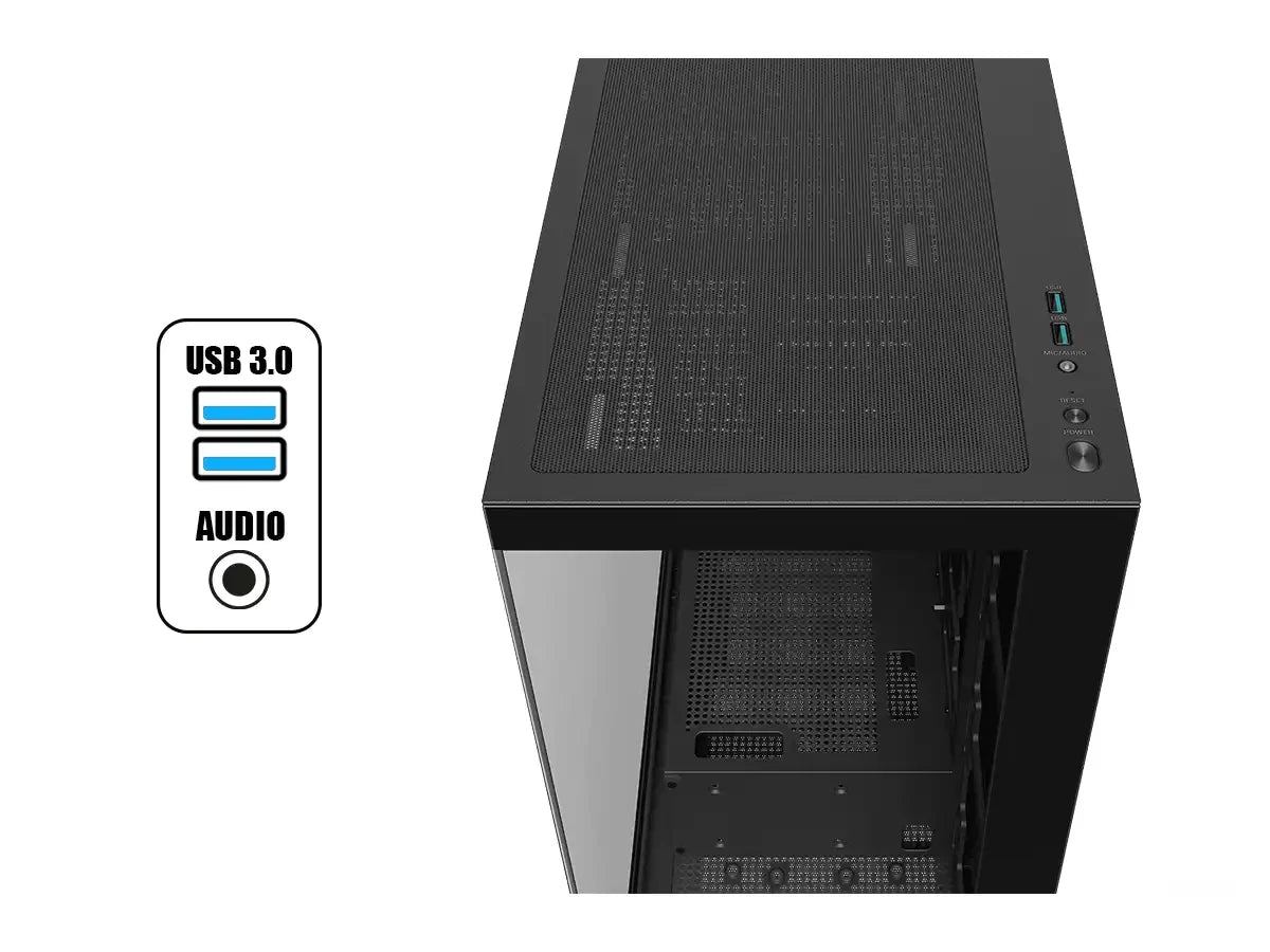 Case Deepcool Gaming Cg580 S/fuente (r-cg580-bknda0-g-1) Paneles De Vidrio Templado, Negro