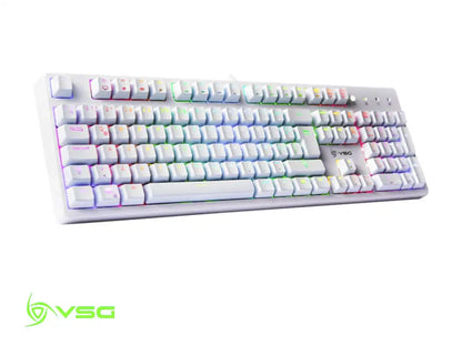 Teclado Gamer Vsg Alnilam (vg-km983-wht-blu) Mecanico, Switch Blue, Led Rgb, Blanco