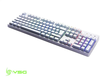 Teclado Gamer Vsg Alnilam (vg-km983-wht-blu) Mecanico, Switch Blue, Led Rgb, Blanco