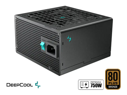 Fuente De Poder Deepcool 750w Pl750d (r-pl750d-fc0b-eu-v2) Atx 80 Plus Bronze, No Modular, Negro