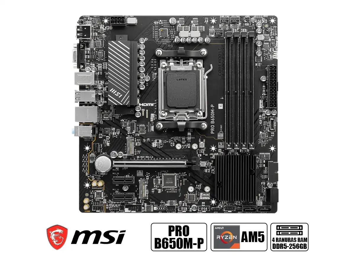 Placa Madre Msi B650m-p Pro (911-b650m-p) Socket Am5, Ram Ddr5 Buss 7200oc Mhz