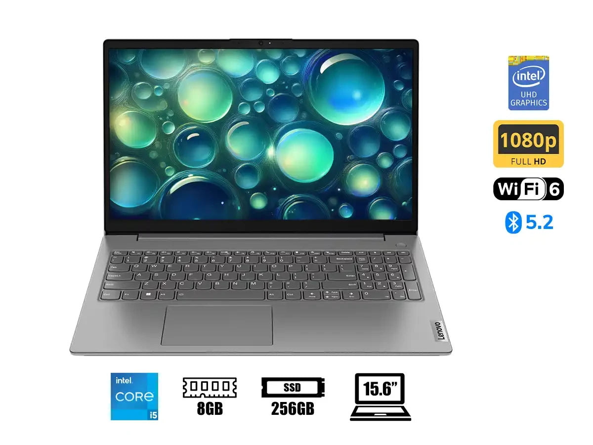 Laptop Lenovo Core I5-13420h V15 G4 Iru (83a100gklm) Pantalla 15.6" Fhd, Ram 8gb, Ssd 256gb, Intel Uhd, S/sistema, Esp.