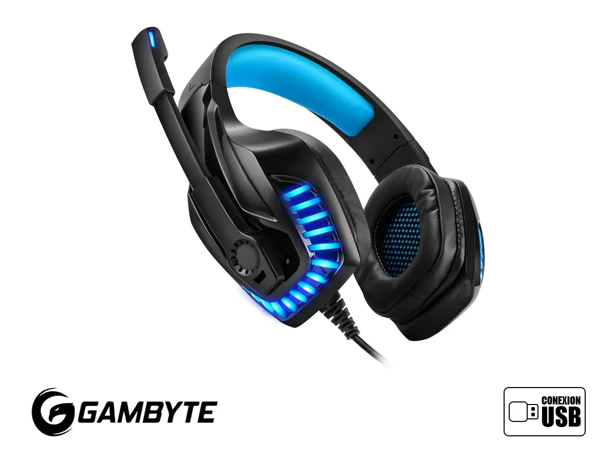 Auricular Gambyte G Pro Gaming 7.1 (gi-blueg-kt) Con Microfono, Interfaz Usb, Led Azul, Azul