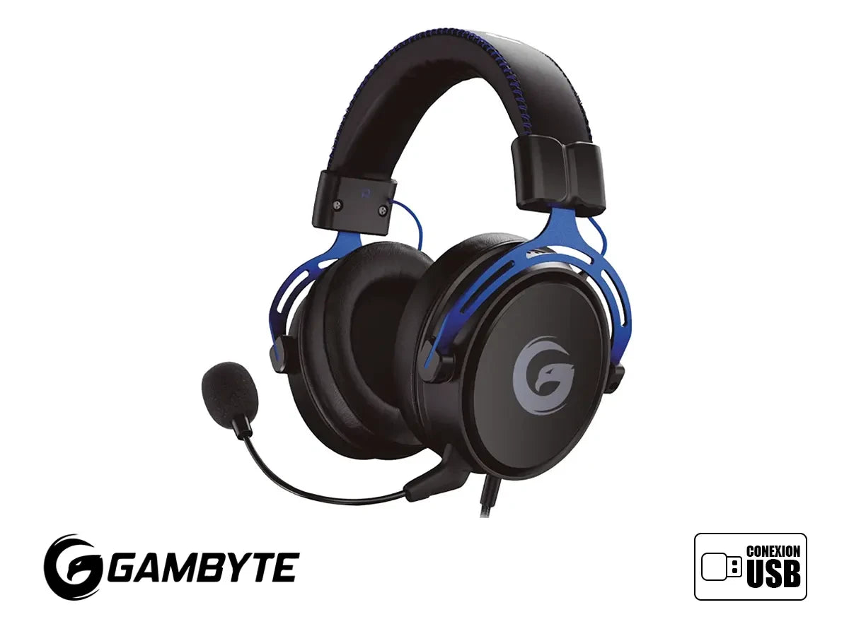 Auricular Gambyte Templar 7.1 Gaming (bmbh439ad) Con Microfono, Interfaz Jack 3.5 Mm, Azul