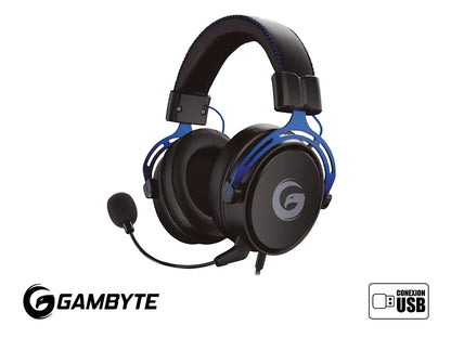 Auricular Gambyte Templar 7.1 Gaming (bmbh439ad) Con Microfono, Interfaz Jack 3.5 Mm, Azul