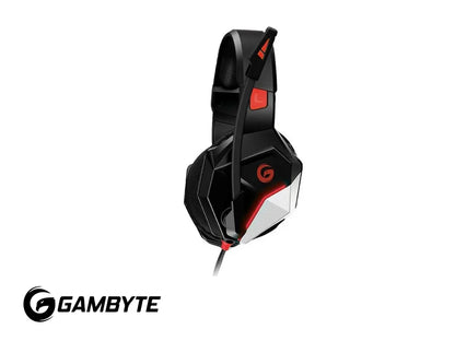 Auricular Gambyte Fire Death Gaming 7.1 (bmbh414ar) Con Microfono, Interfaz Usb, Jack 3.5 Mm, Led Rojo, Negro C/ Rojo