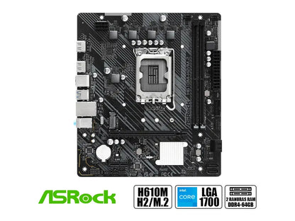 Placa Madre Asrock H610m-hdv/m.2 (90-mxbjh0-a0uayaz) Socket Lga 1700, Ram Dddr4, 14va, 13va, 12va Gen,
