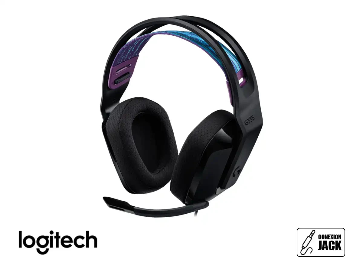 Auricular Logitech G335 Gaming (981-000977) Con Microfono, Interfaz Jack 3.5mm, Negro