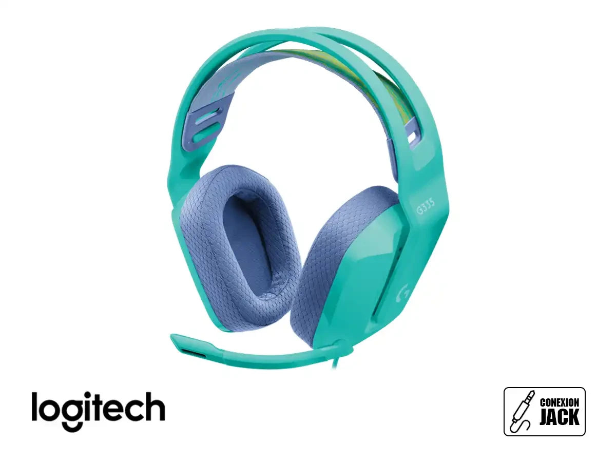 Auricular Logitech G335 Gaming (981-001023) Con Microfono, Interfaz Jack 3.5mm, Menta
