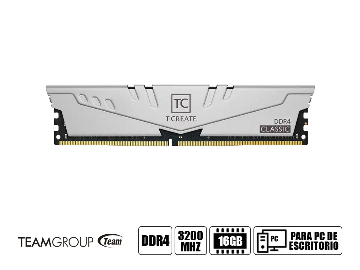 Memoria Ram Teamgroup Ddr4 16gb (8gbx2) T-create Classic (ttccd416g3200hc22dc01) 3200 Mhz, Plateado