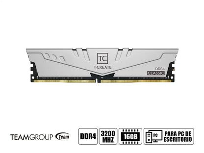 Memoria Ram Teamgroup Ddr4 16gb (8gbx2) T-create Classic (ttccd416g3200hc22dc01) 3200 Mhz, Plateado