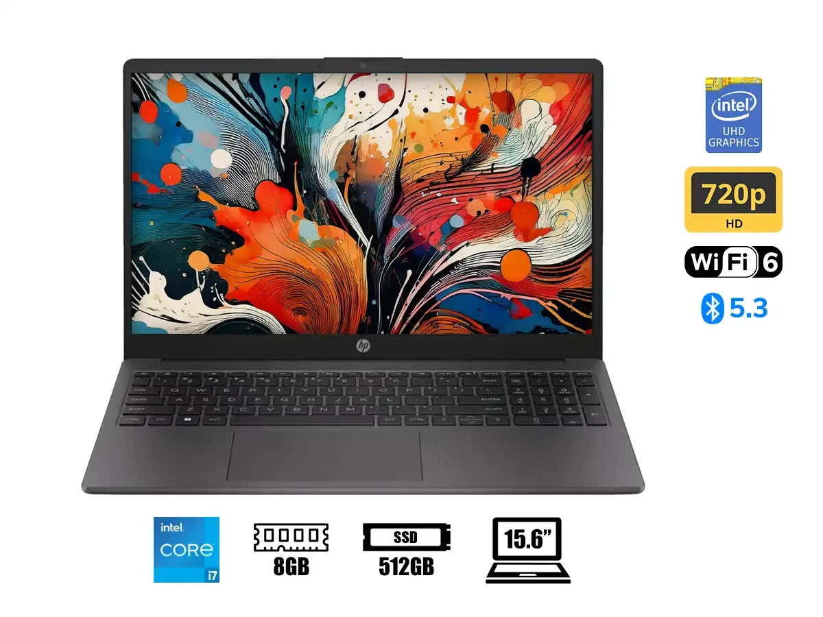 Laptop Hp Core I7 1355u 250 G10 (9s8u5la) 15.6" Hd, Ram 8gb, Ssd 512gb, Windows Free, Es., 13gen