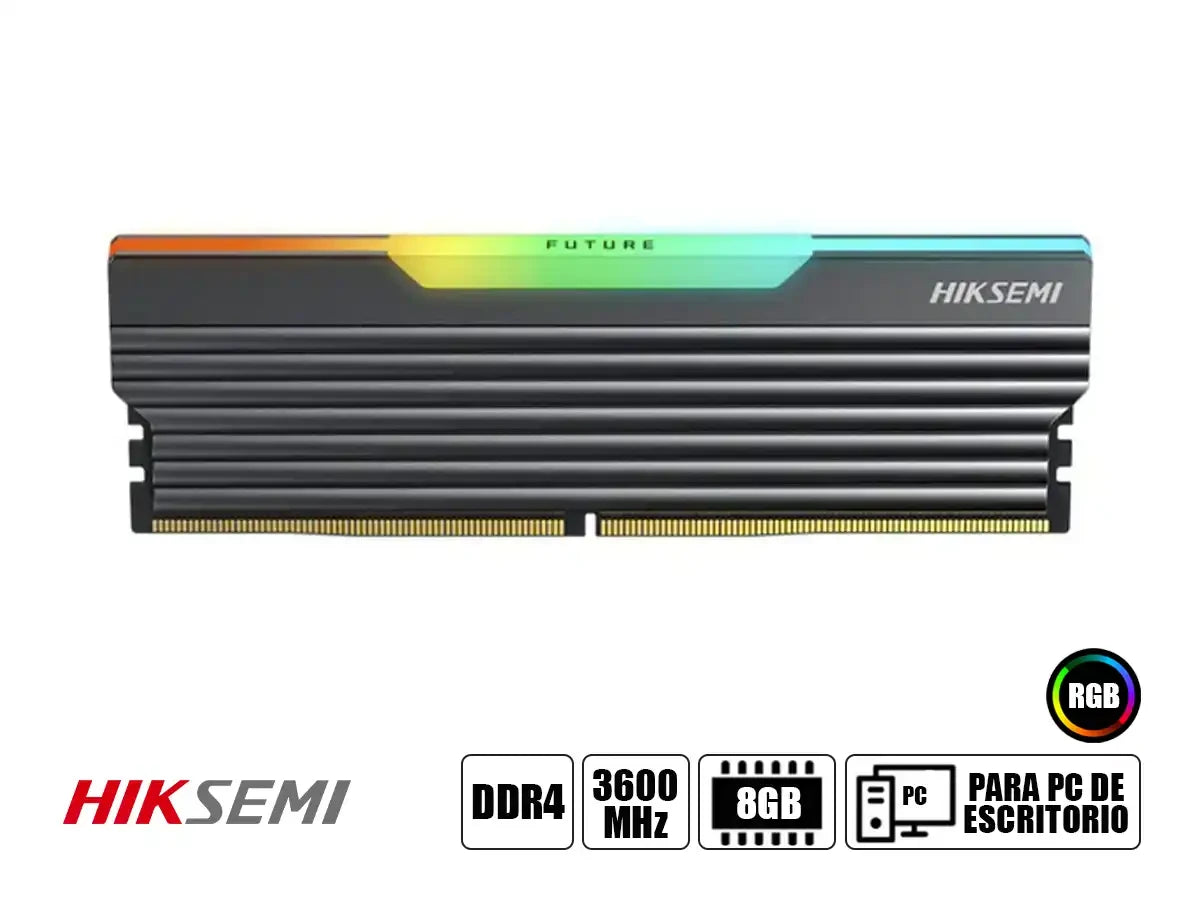 Memoria Ram Hiksemi Future Rgb Ddr4 8gb (hsc408u36c4/8g) 3600 Mhz, Rgb, Negro