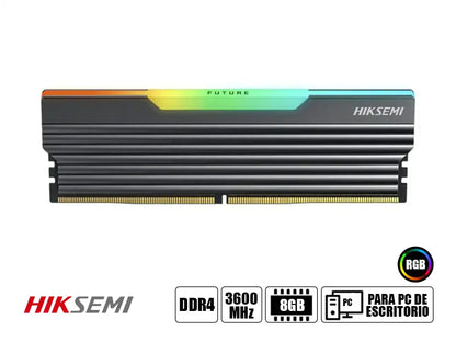 Memoria Ram Hiksemi Future Rgb Ddr4 8gb (hsc408u36c4/8g) 3600 Mhz, Rgb, Negro