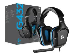Auricular Logitech G432 Gaming (981-000769) Con Microfono, Interfaz Usb, Negro C/ Azul