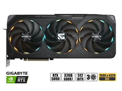 Tarjeta De Video Gigabyte Geforce Rtx 5090 32gb Gdrr7 Gaming (gv-n5090gaming-oc-32gd) Nvidia 512 Bits, 3 Ventiladores