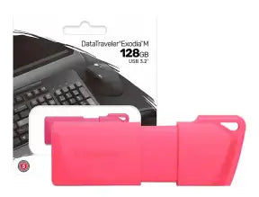Imagen Referencial * Memoria Usb Kingston 128gb Datatraveler Exodia Neon (kc-u2l128-7ln) Usb 3.2, Dispositivo De Almacenamiento, Rosado