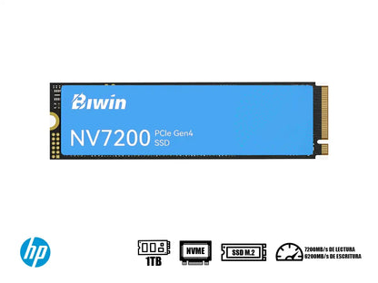 Unidad De Almacenamiento Ssd M.2 Pcie Biwin Nv7200 1tb E, 2280 (bnv720001tb-rgx) 7200mb/s