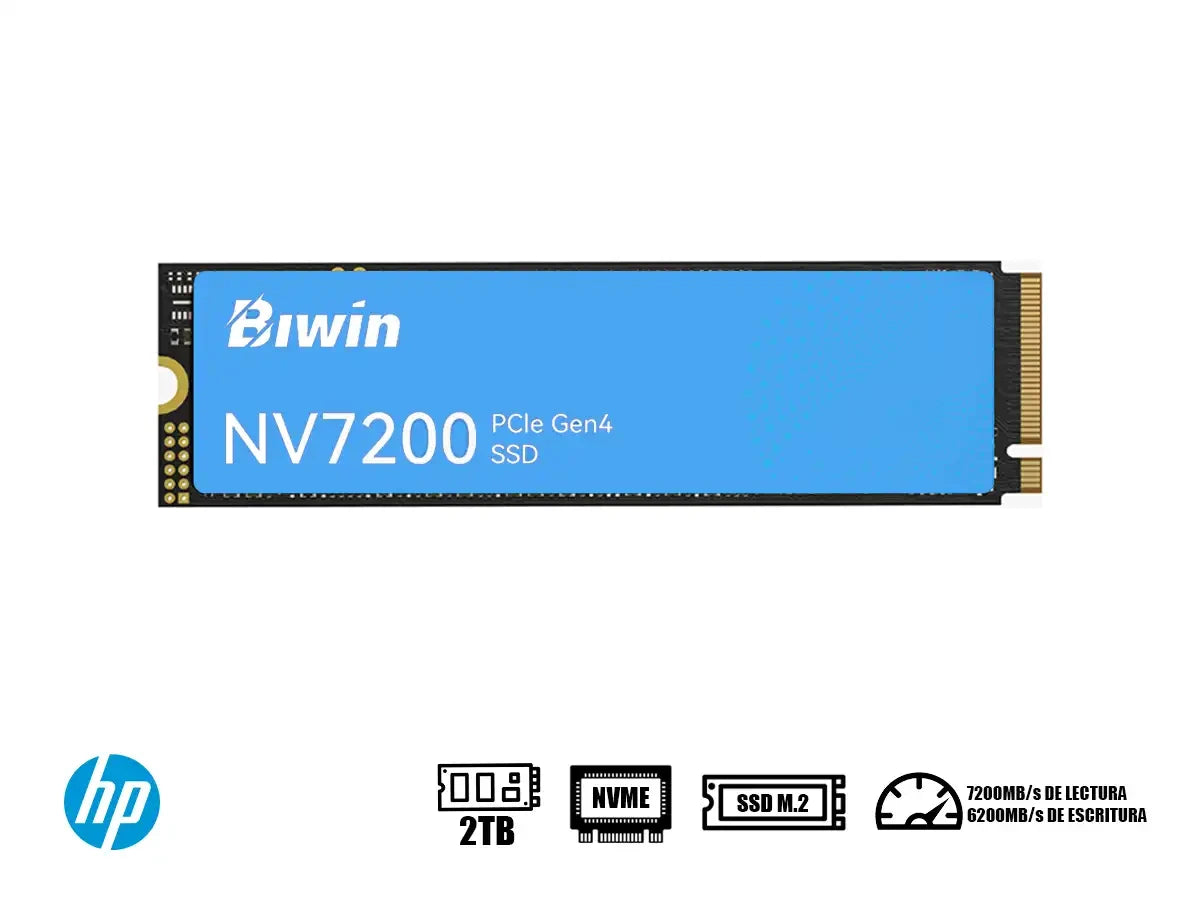 Unidad De Almacenamiento Ssd M.2 Pcie Biwin Nv7200 2tb E, 2280 (bnv720002tb-rgx) 7200mb/s