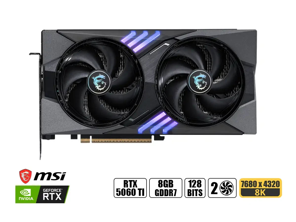 Tarjeta De Video Msi Geforce Rtx 5060 Ti 8gb Gaming Oc Gddr7 (rtx 5060 Ti 8g Gaming Oc) Nvidia, 128 Bits, 2 Ventiladore