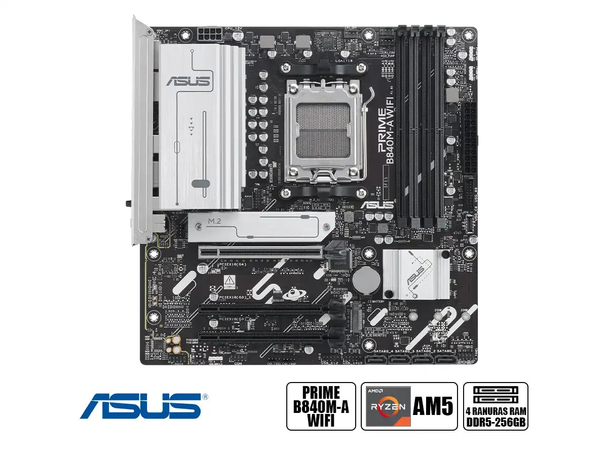 Placa Madre Asus B840m Prime Wifi (90prime-b840m-a-wifi) 4 Slot De Ram Ddr5