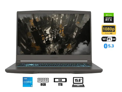 Laptop Msi Core I5-13420h Thin 15 B13uc (9s7-16r831-3035) 15.6" Fhd 144hz, Ram 8gb, Ssd 1tb, Rtx 3050 4gb, Win11, 13gen
