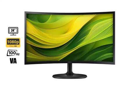 Monitor Samsung 24 Pulgadas Ls24d360g (ls24d360galxpe) Frecuencia 100hz, Fhd, 4ms, Va, Curvo, 1 Hdmi, 1vga
