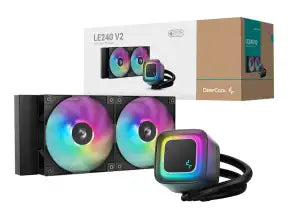 Sistema De Enfriamiento Liquido Deepcool Le240 V2 (r-le240-bkammc-g-2) 2 Ventiladores, 240 Mm, 2da Gen Bomba, Led Argb