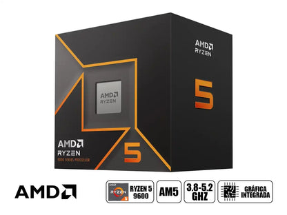 Procesador Amd Ryzen 5 9600 3.8ghz Hasta 5.2ghz, 38mb (100-1ryzen 9600) Am5, 6 Nucleos, Radeon Graphics / Con Coole