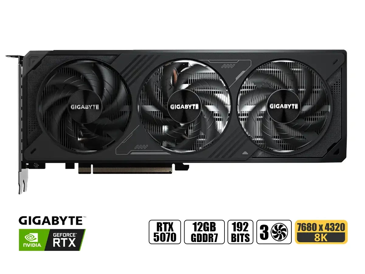 Tarjeta De Video Gigabyte Geforce Rtx 5070 12gb Gddr7 Windforce Oc Sff (gv-n5070wf3oc-12gd G10) Nvidia 192 Bits, 3 Ventiladores