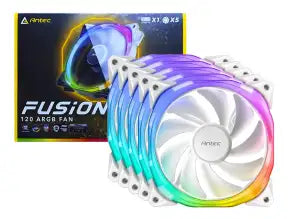Cooler Para Case Antec Fusion (0-761345-57005-3) X5, 120mm, Led Argb, Blanco