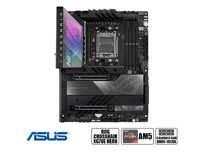 Placa Madre Asus X670e Rog Crosshair Hero (rog Crosshair X670e) Socket Am5, Ram Ddr5 Buss 8000oc Mhz, Rgb