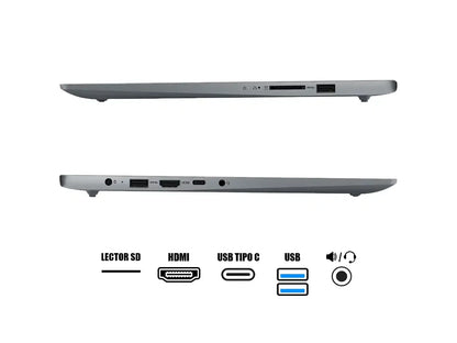 Laptop Lenovo Ryzen 5 7520u Ideapad Slim 3 15amn8 (82xq00n5lm) Pantalla15.6" Fhd Tn, Ram 8gb, Ssd 512gb, S/sistema, Gris Artico