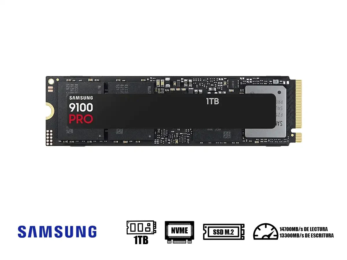 Unidad De Almacenamiento Ssd M22 Pcei Samsung 1tb 9100 Pro, 2280 (mz-vap1t0b/am) 14,700 Mb/s