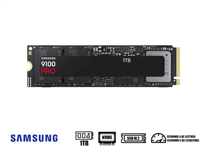 Unidad De Almacenamiento Ssd M22 Pcei Samsung 1tb 9100 Pro, 2280 (mz-vap1t0b/am) 14,700 Mb/s