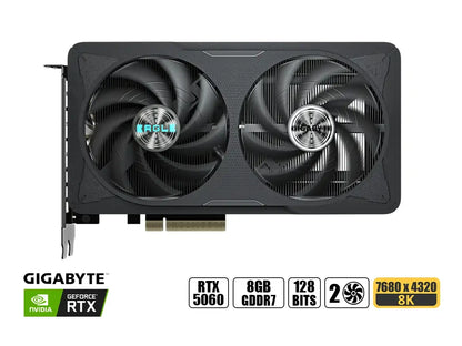 Tarjeta De Video Gigabyte Geforce Rtx 5060 8gb Eagle Oc Gddr7 (gv-n5060eagle Oc-8gd) Nvidia 128 Bits, 2 Ventiladores