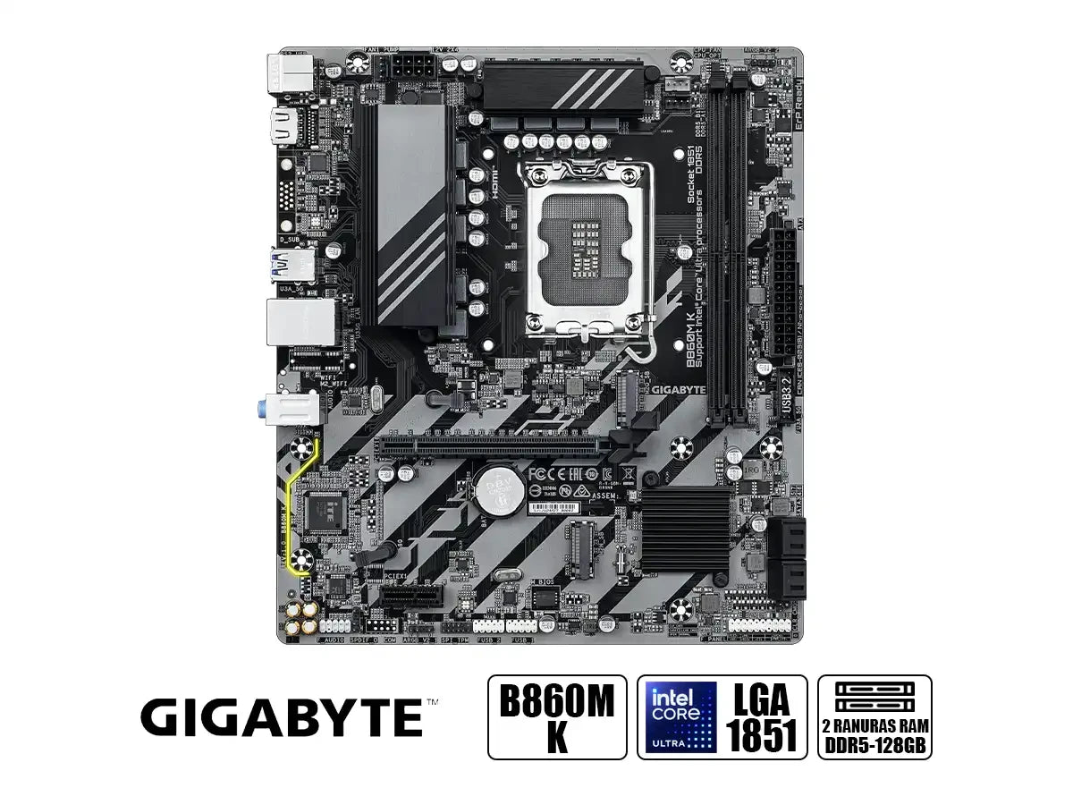 Placa Madre Gigabyte B860m K (90gmnb860m K ) Socket Lga 1851, Ram Ddr5 8666oc Mt/s, Core Ultra,