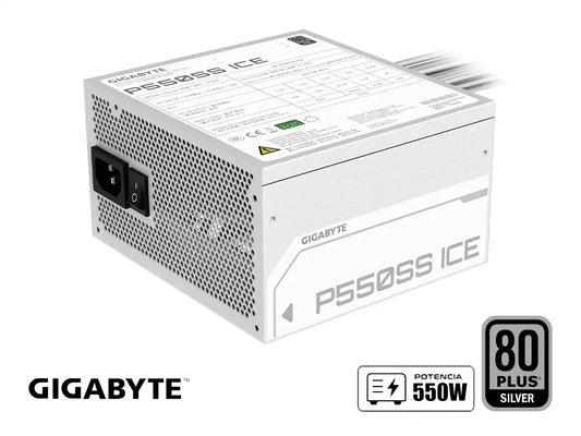 Fuente Gigabyte 550w P550ss Ice (p550ss Ice) Atx, 80 Plus Silver, No Modular, Blanco