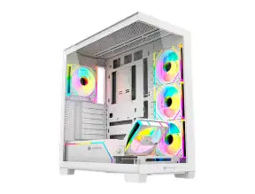 Case Antryx Fx850 Pro Gaming S/fuente (ac-fx850wp) Panel De Vidrio, 5 Ventiladores, Led Argb, White