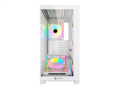 Case Antryx Fx850 Pro Gaming S/fuente (ac-fx850wp) Panel De Vidrio, 5 Ventiladores, Led Argb, White